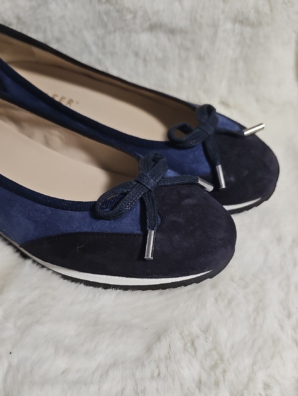 NWOT! Sloafer Nikita Blue Suede Ballet Sneakers - Picture 4 of 13